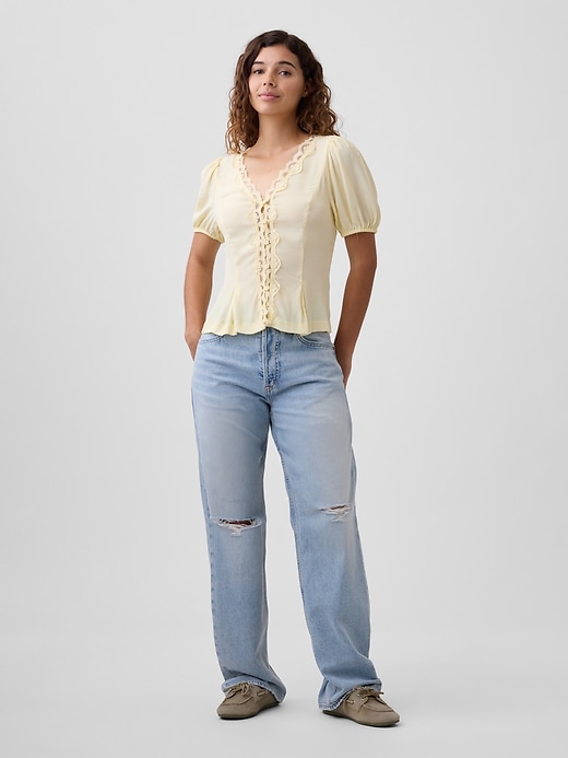 Image number 3 showing, Crepe V-Neck Top