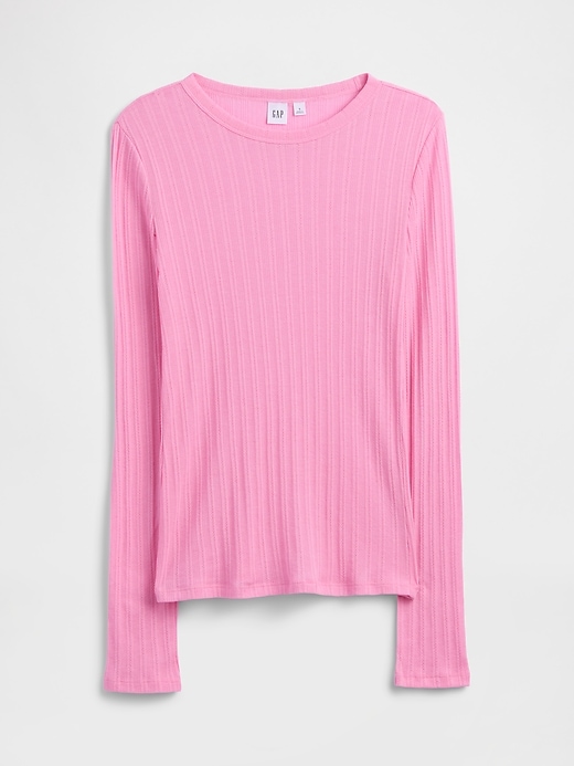 Image number 5 showing, Ribbed Pointelle Crewneck T-Shirt