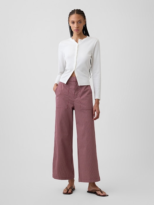 Image number 1 showing, High Rise Easy Wide-Leg Khakis