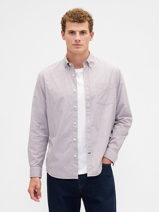 Image number 1 showing, Stretch Poplin Shirt in Standard Fit