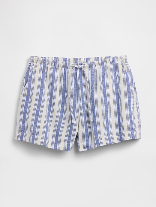 Image number 7 showing, 4" High Rise Pull-On Linen-Blend Shorts