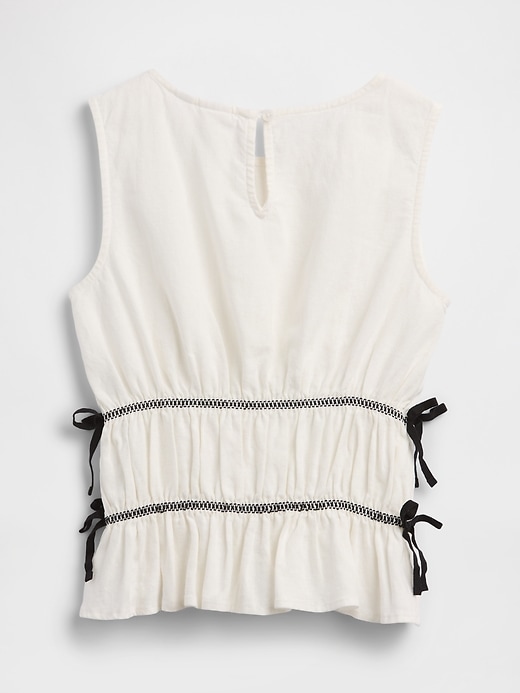 Image number 2 showing, Kids Linen-Blend Bow Top