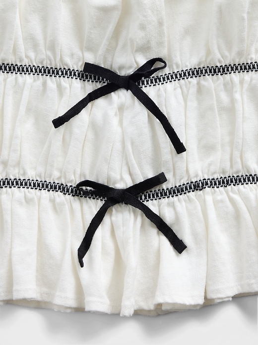 Image number 3 showing, Kids Linen-Blend Bow Top