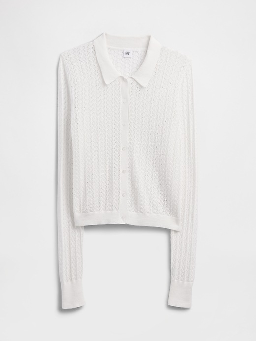 Image number 5 showing, Lace-Stitch Collared Cardigan