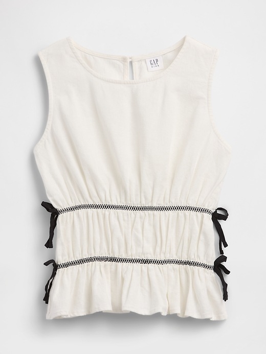 Image number 1 showing, Kids Linen-Blend Bow Top