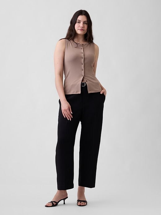 Image number 5 showing, 100% Recycled Easy Straight Crop Trousers