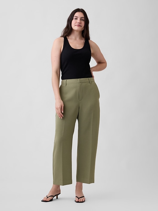 Image number 5 showing, 100% Recycled Easy Straight Crop Trousers