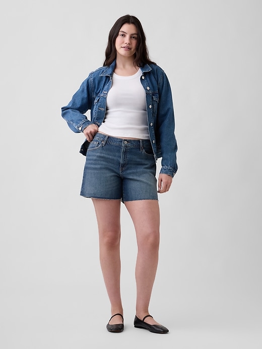 Image number 5 showing, 5" Mid Rise Soft Denim Shorts