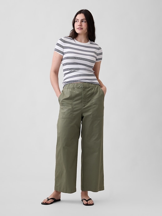 Image number 5 showing, High Rise Easy Wide-Leg Khakis