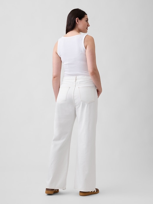 Image number 6 showing, High Rise Drawstring Wide-Leg Jeans