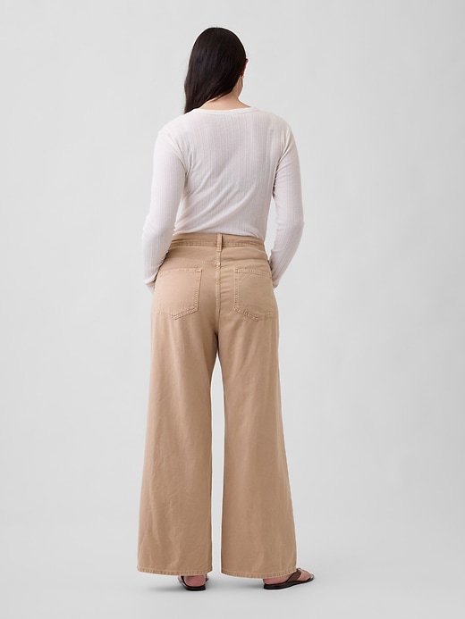 Image number 6 showing, High Rise Drawstring Wide-Leg Jeans