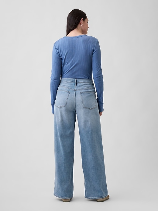 Image number 6 showing, Mid Rise Wide-Leg Jeans