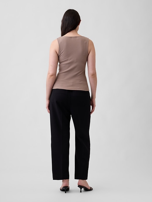 Image number 6 showing, 100% Recycled Easy Straight Crop Trousers