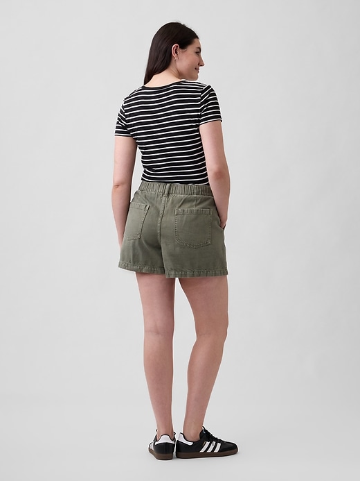 Image number 6 showing, 4" High Rise Denim Utility Shorts