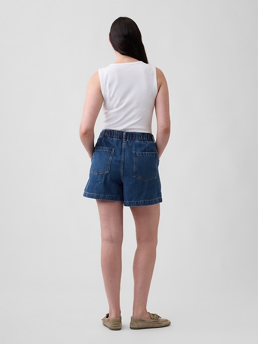 Image number 6 showing, 4" High Rise SuperSoft Denim Utility Shorts