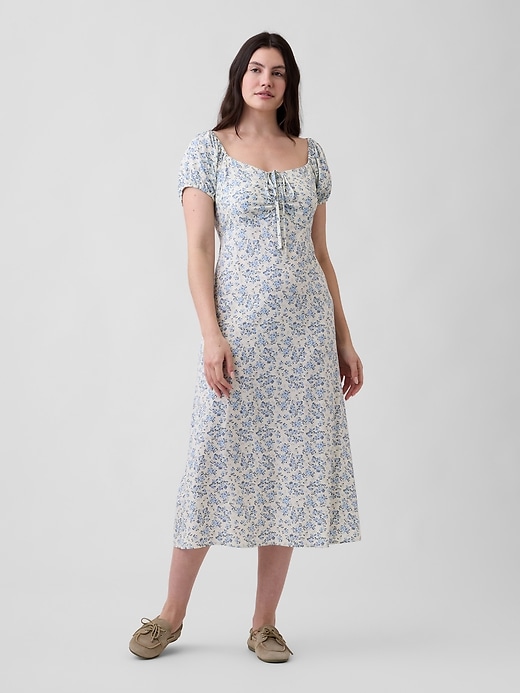 Image number 4 showing, Print Puff Sleeve Midi Dress
