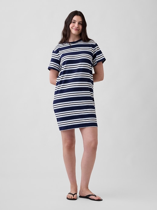 Image number 4 showing, Relaxed Stripe Mini T-Shirt Dress