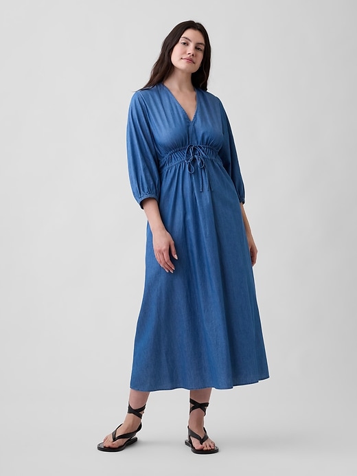 Image number 4 showing, V-Neck Tie-Front Maxi Dress