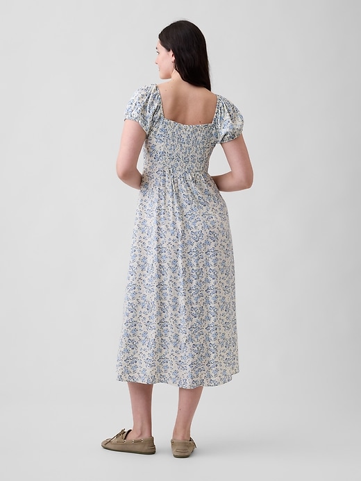Image number 5 showing, Print Puff Sleeve Midi Dress