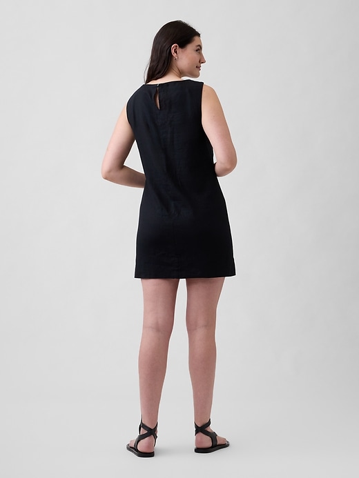 Image number 5 showing, Linen-Blend Apron Mini Dress