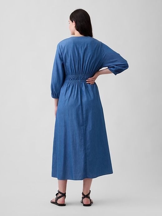 Image number 5 showing, V-Neck Tie-Front Maxi Dress