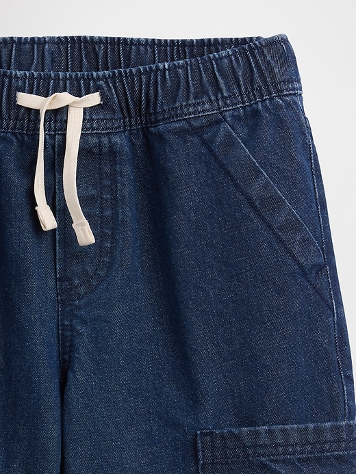Image number 3 showing, Kids Pull-On Loose Denim Cargo Shorts