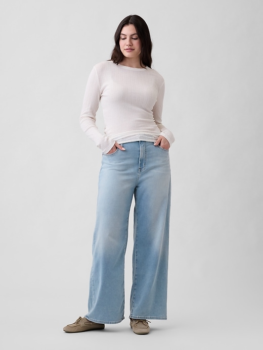 Image number 5 showing, High Rise Wide-Leg Sweatpant Jeans