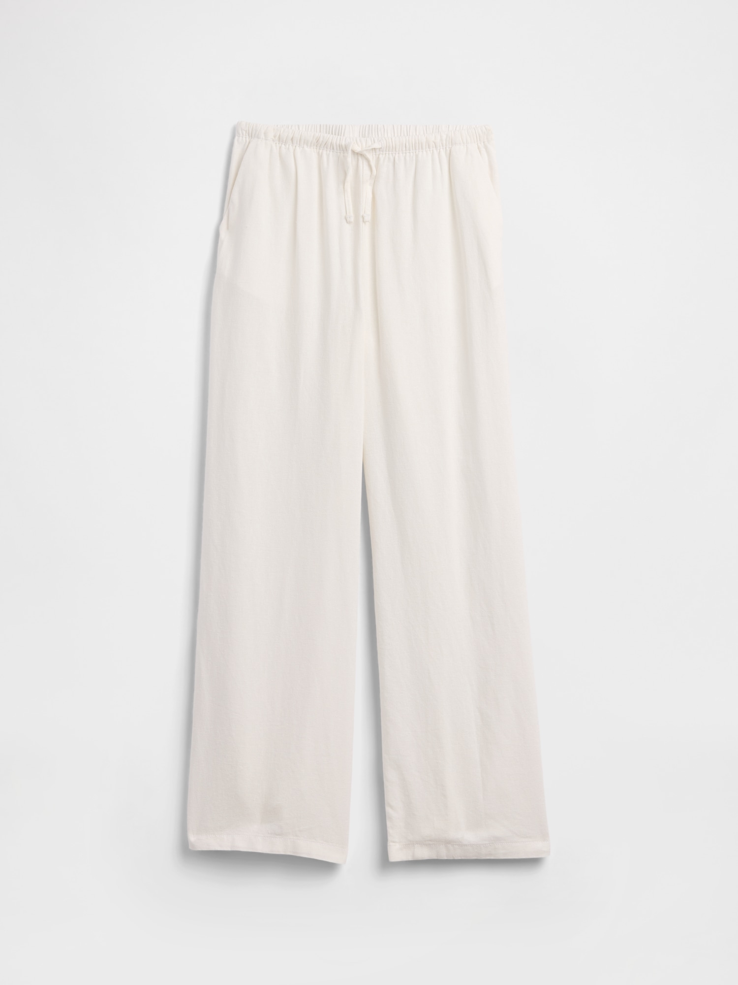 Kids Relaxed Pull-On Wide-Leg Linen-Blend Pants