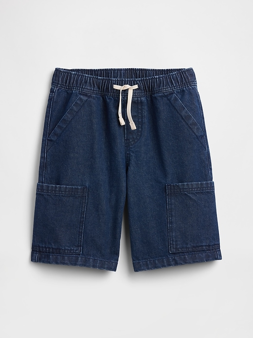 Image number 1 showing, Kids Pull-On Loose Denim Cargo Shorts
