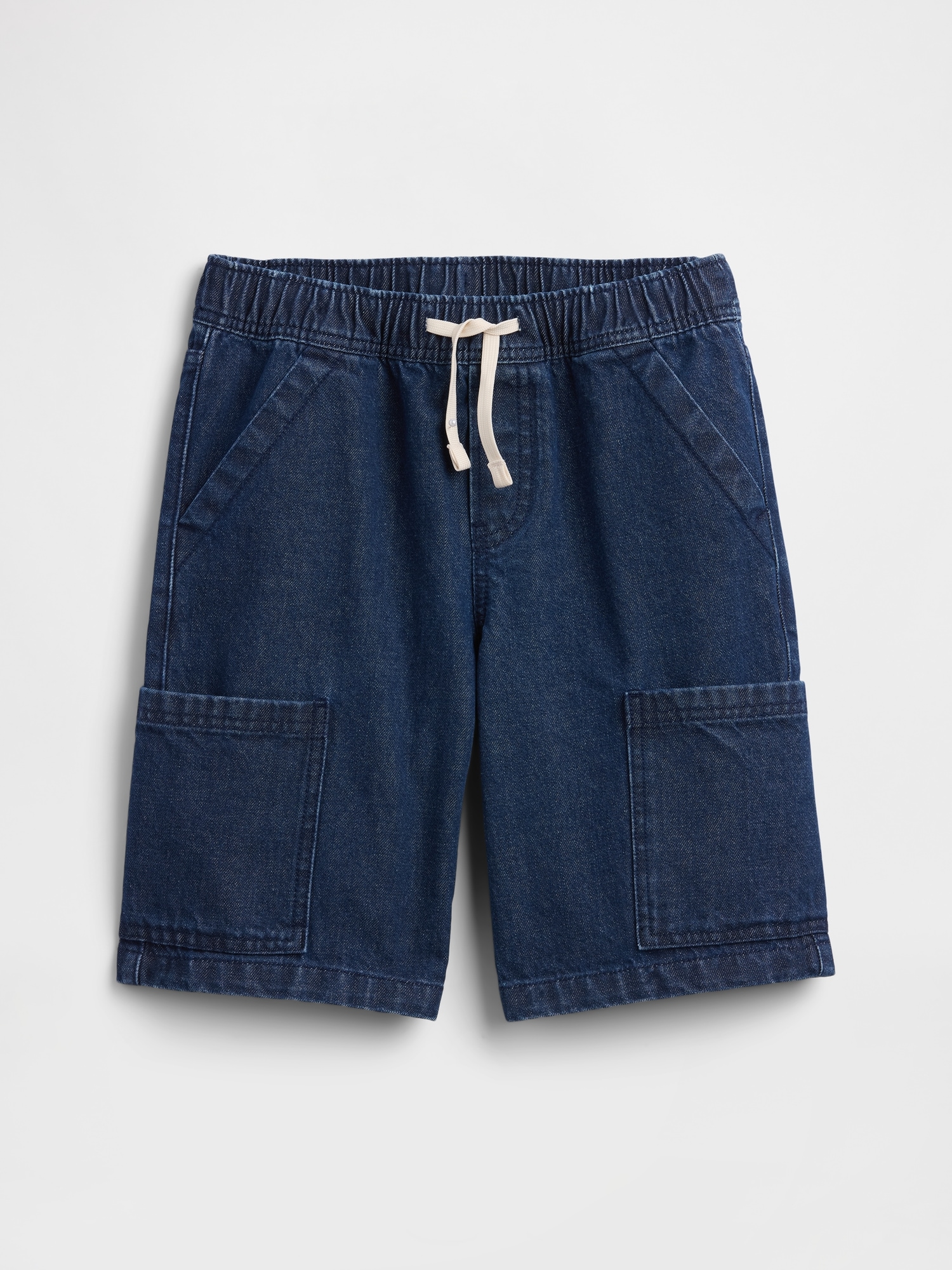 Kids Pull-On Loose Denim Cargo Shorts