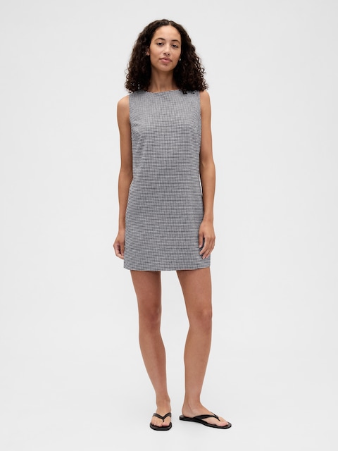 Linen-Blend Apron Mini Dress