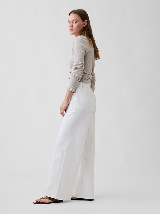 Image number 3 showing, Mid Rise Wide-Leg Jeans