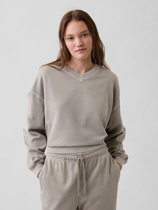 Image number 1 showing, Oversized Wedge V-Neck Sweatshirt
