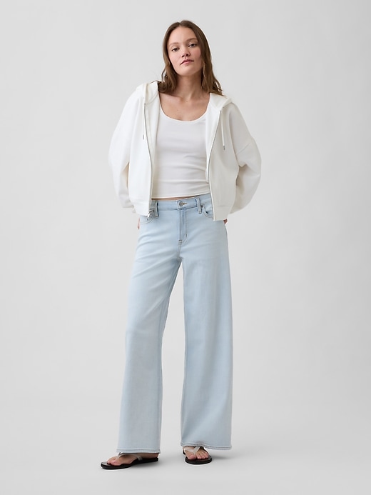 Image number 1 showing, Mid Rise Wide-Leg Jeans