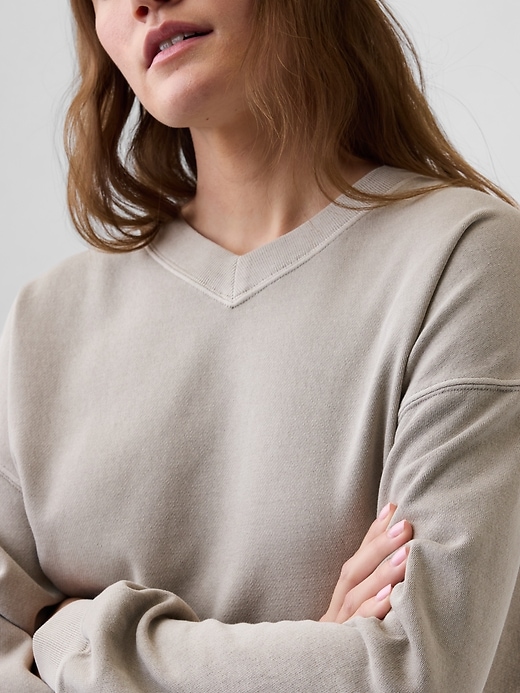 Image number 4 showing, Oversized Wedge V-Neck Sweatshirt