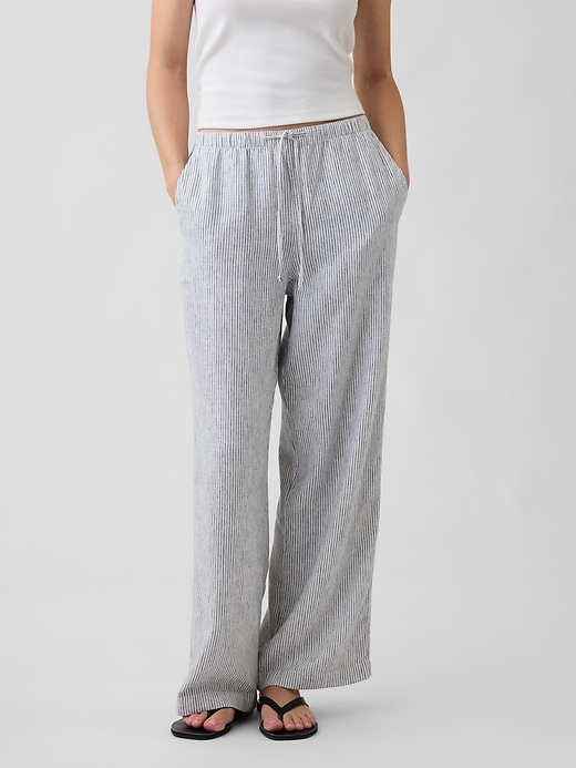 Image number 2 showing, Relaxed Linen-Blend Wide-Leg Pants