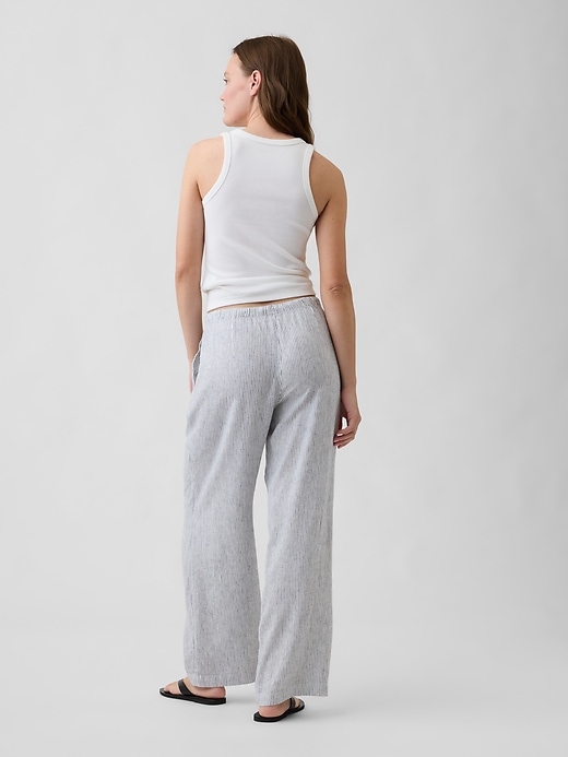 Image number 4 showing, Relaxed Linen-Blend Wide-Leg Pants