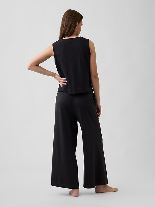 Image number 2 showing, Heavyweight Pull-On Wide-Leg Crop Pants