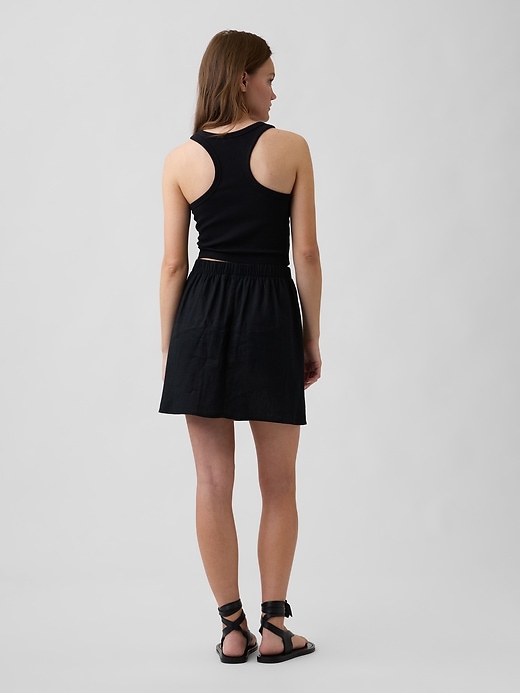 Image number 2 showing, Linen-Blend Pull-On Mini Skirt