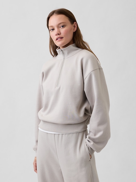 Image number 1 showing, Oversized Fleece Half-Zip Sweatshirt