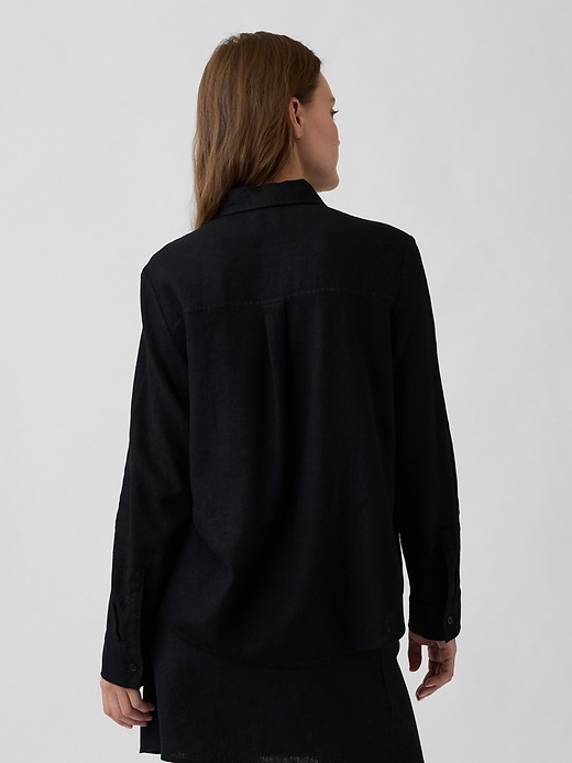 Image number 2 showing, Oversized Linen-Blend Easy Shirt