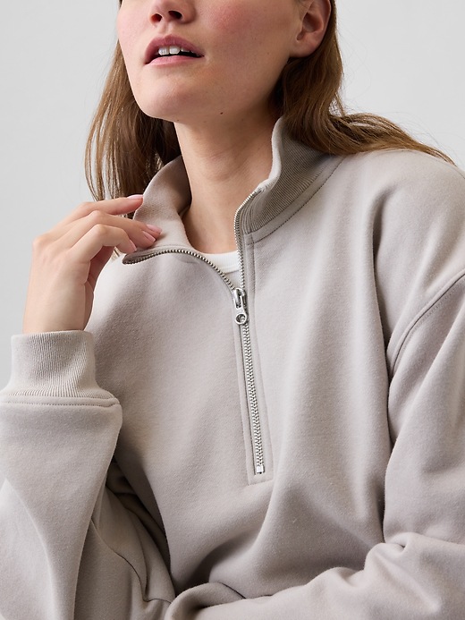 Image number 4 showing, Oversized Fleece Half-Zip Sweatshirt