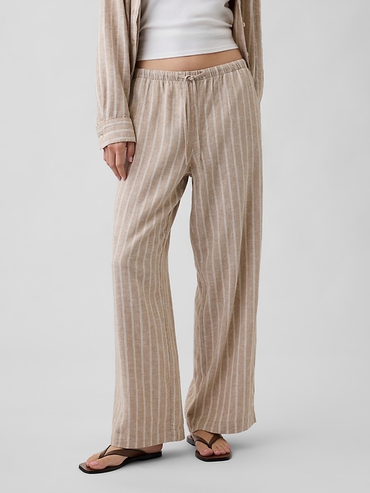 Image number 2 showing, Relaxed Linen-Blend Wide-Leg Pants