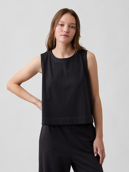 Image number 1 showing, Crewneck PJ Shell Tank Top