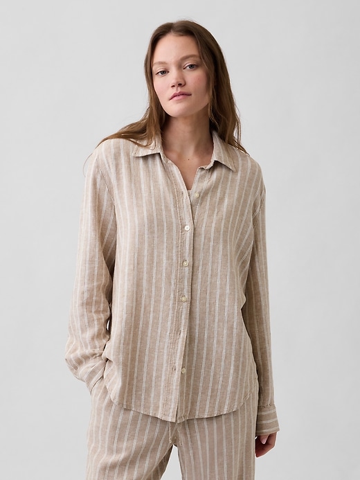 Image number 1 showing, Linen-Blend Easy Shirt
