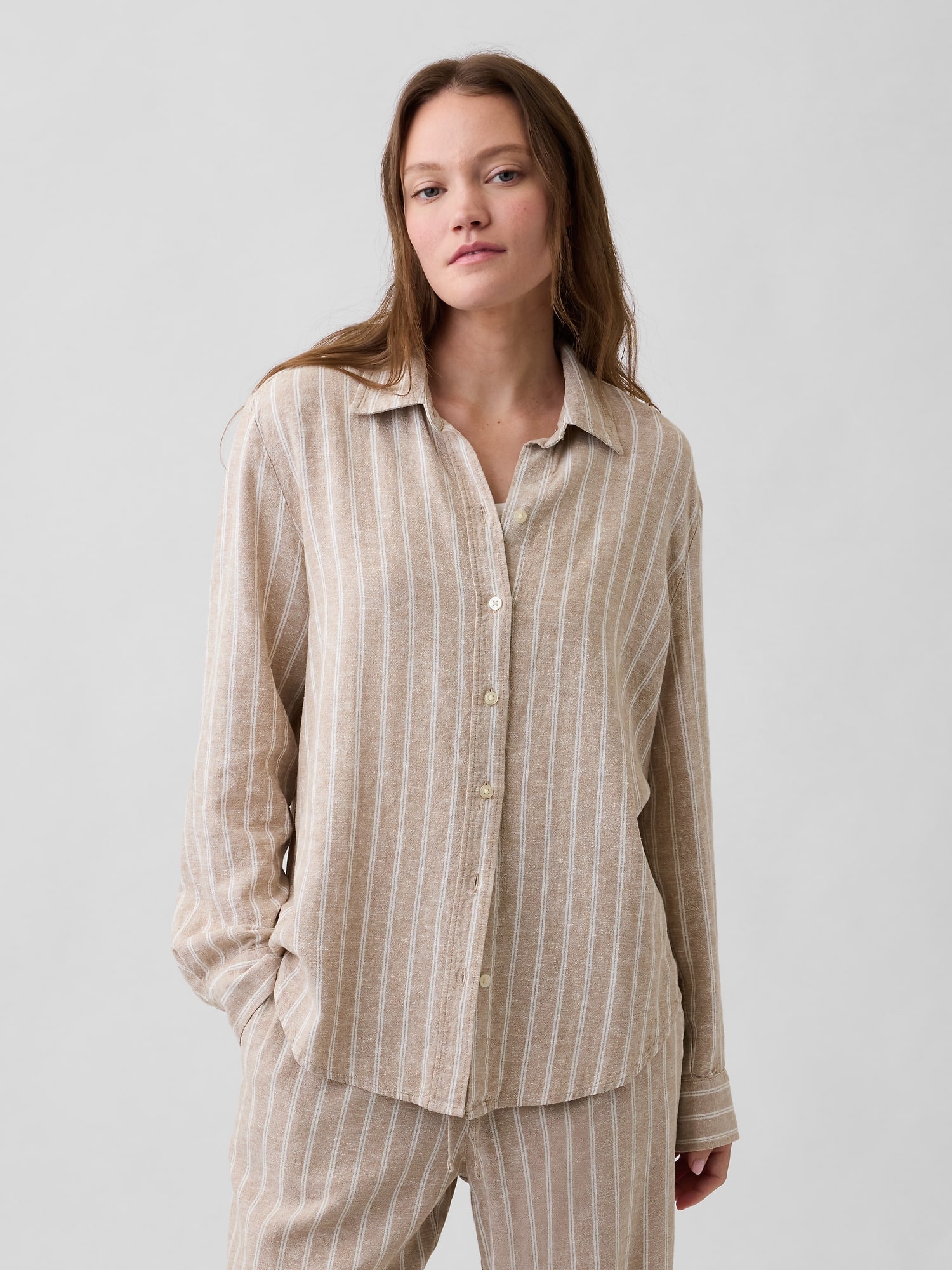 Linen-Blend Easy Shirt
