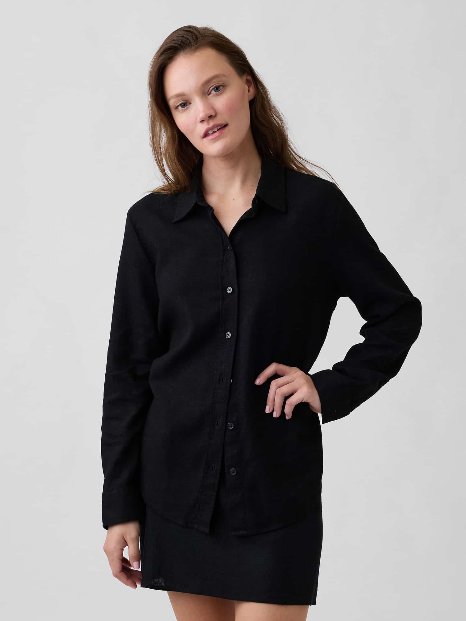Oversized Linen-Blend Easy Shirt
