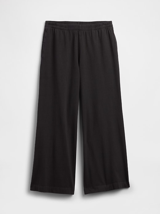 Image number 4 showing, Heavyweight Pull-On Wide-Leg Crop Pants