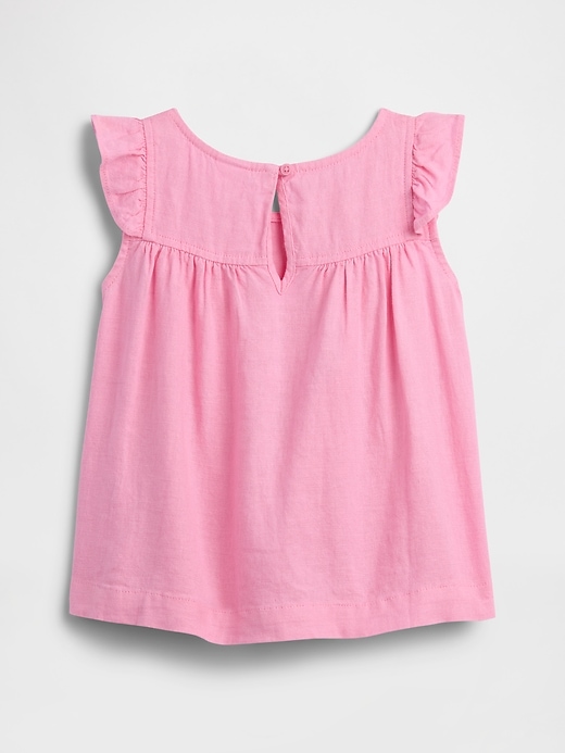 Image number 2 showing, babyGap Linen-Blend Ruffle Top