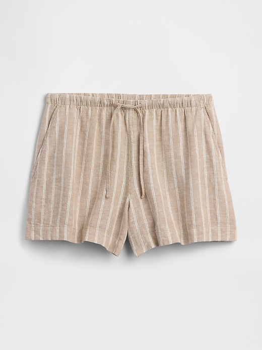 Image number 5 showing, 4" High Rise Pull-On Linen-Blend Shorts
